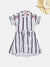 Blue Giraffe Girls Multi Striped Round Neck Dress