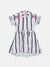 Blue Giraffe Girls Multi Striped Round Neck Dress