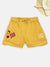 Blue Giraffe Girls Yellow Solid Regular Fit Shorts