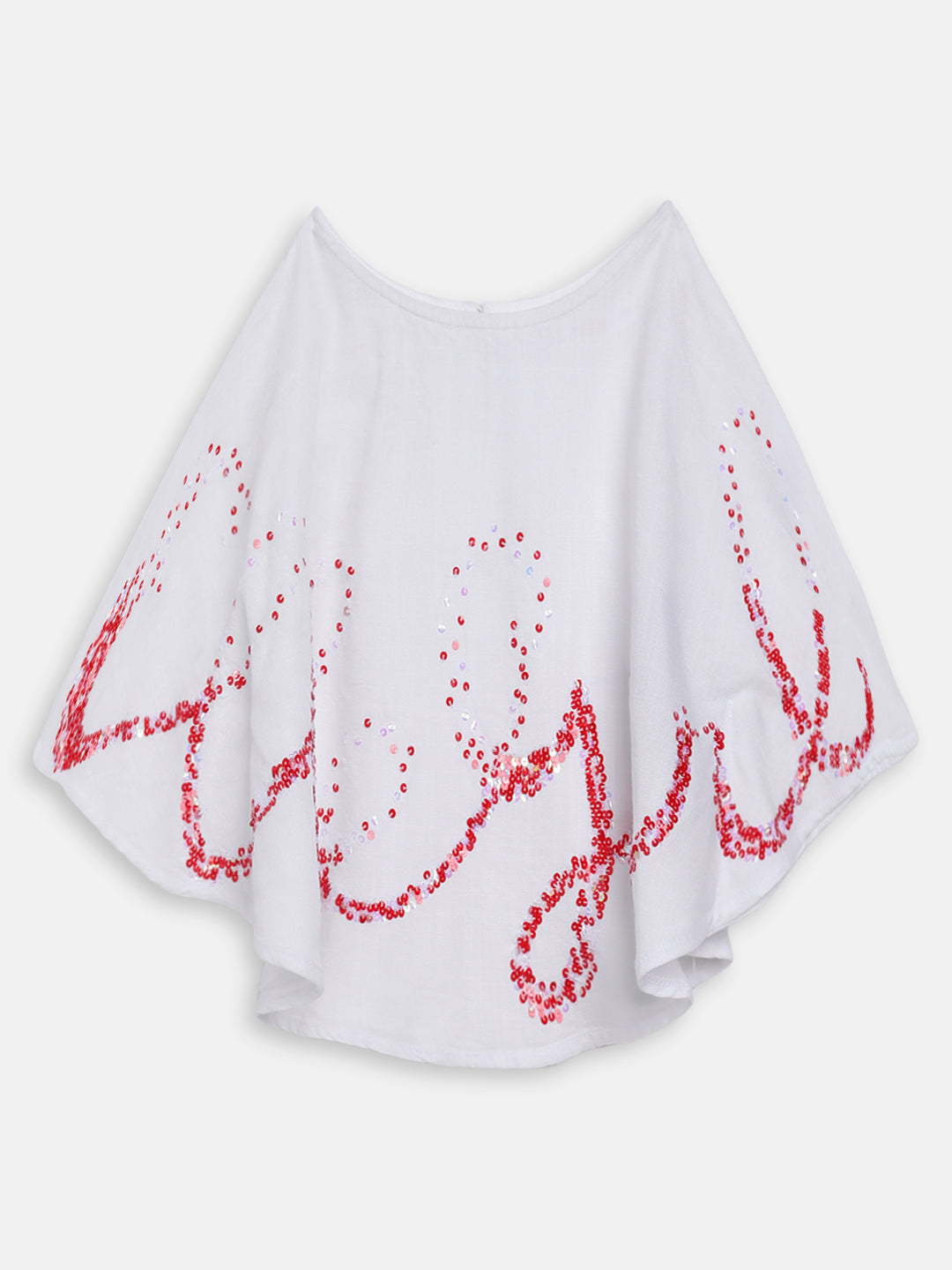 Elle Kids Girls White Embroidered Round Neck Top