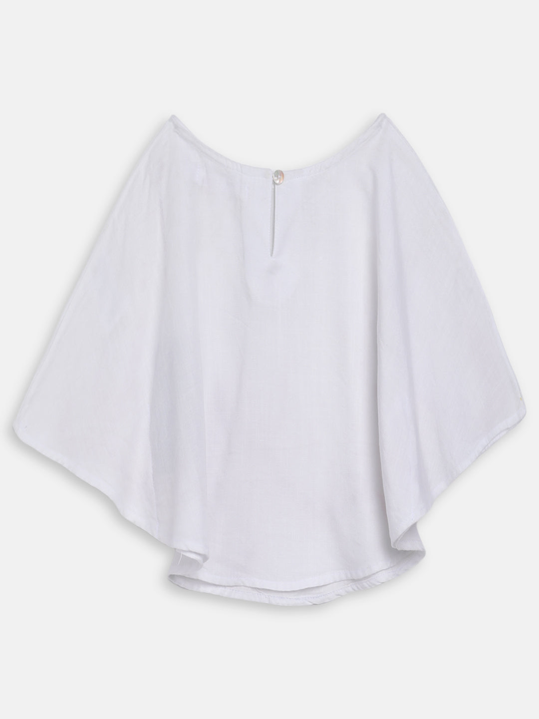 Elle Kids Girls White Embroidered Round Neck Top