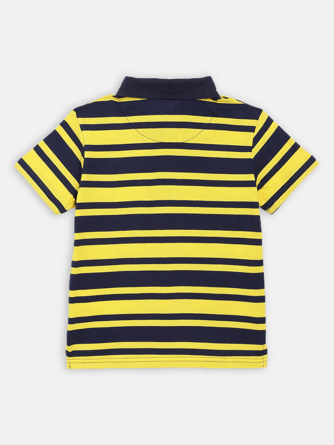 Blue Giraffe Boys Yellow Striped Polo TShirt