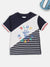 Blue Giraffe Boys Multi Striped Round Neck TShirt