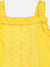 Blue Giraffe Girls Yellow Embroidered Square Neck Top