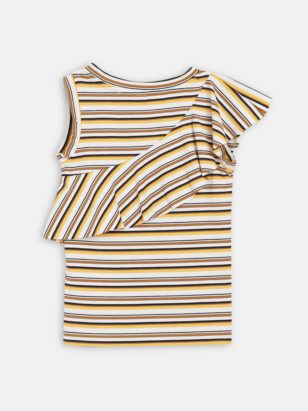 Blue Giraffe Girls Multi Striped Round Neck Top