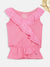 Blue Giraffe Girls Pink Embroidered V Neck Top