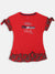 Elle Kids Girls Red Embroidered Round Neck Dress