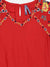 Blue Giraffe Girls Red Solid Round Neck Top