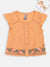 Blue Giraffe Girls Orange Solid Round Neck Top