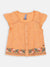 Blue Giraffe Girls Orange Solid Round Neck Top