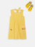 Elle Kids Girls Yellow Self - Design Round Neck Dress