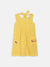 Elle Kids Girls Yellow Self - Design Round Neck Dress