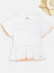 Blue Giraffe Girls White Solid Round Neck Top