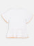 Blue Giraffe Girls White Solid Round Neck Top