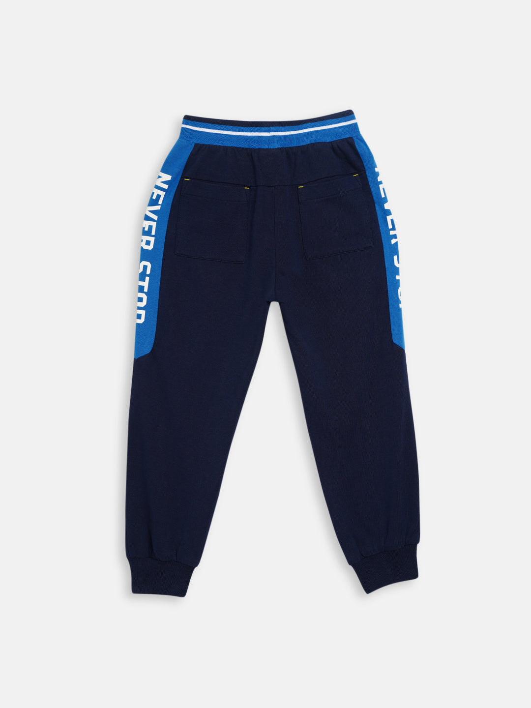 Blue Giraffe Boys Blue Solid Straight Fit Sweatpant