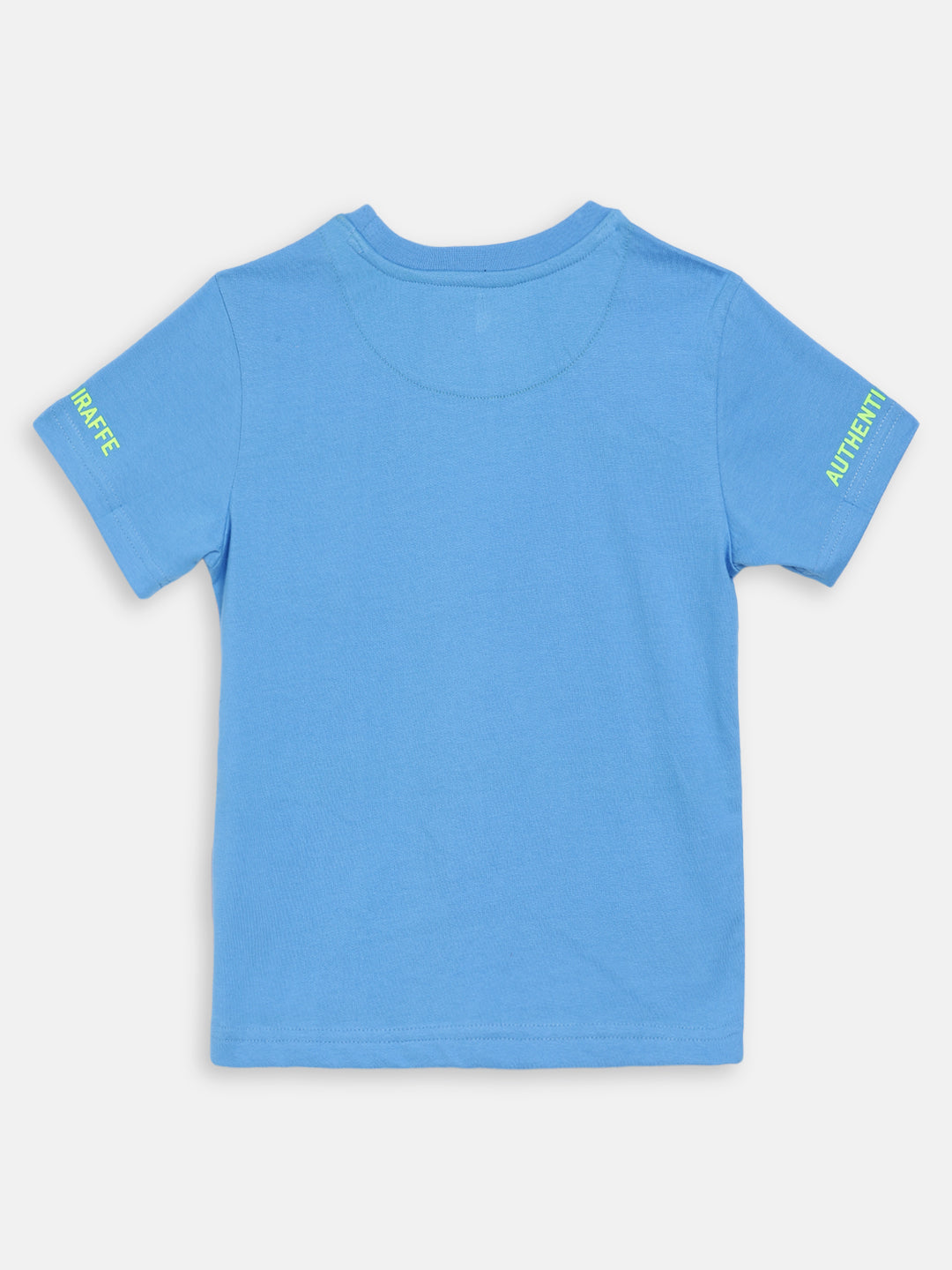 Blue Giraffe Boys Blue Solid Round Neck TShirt