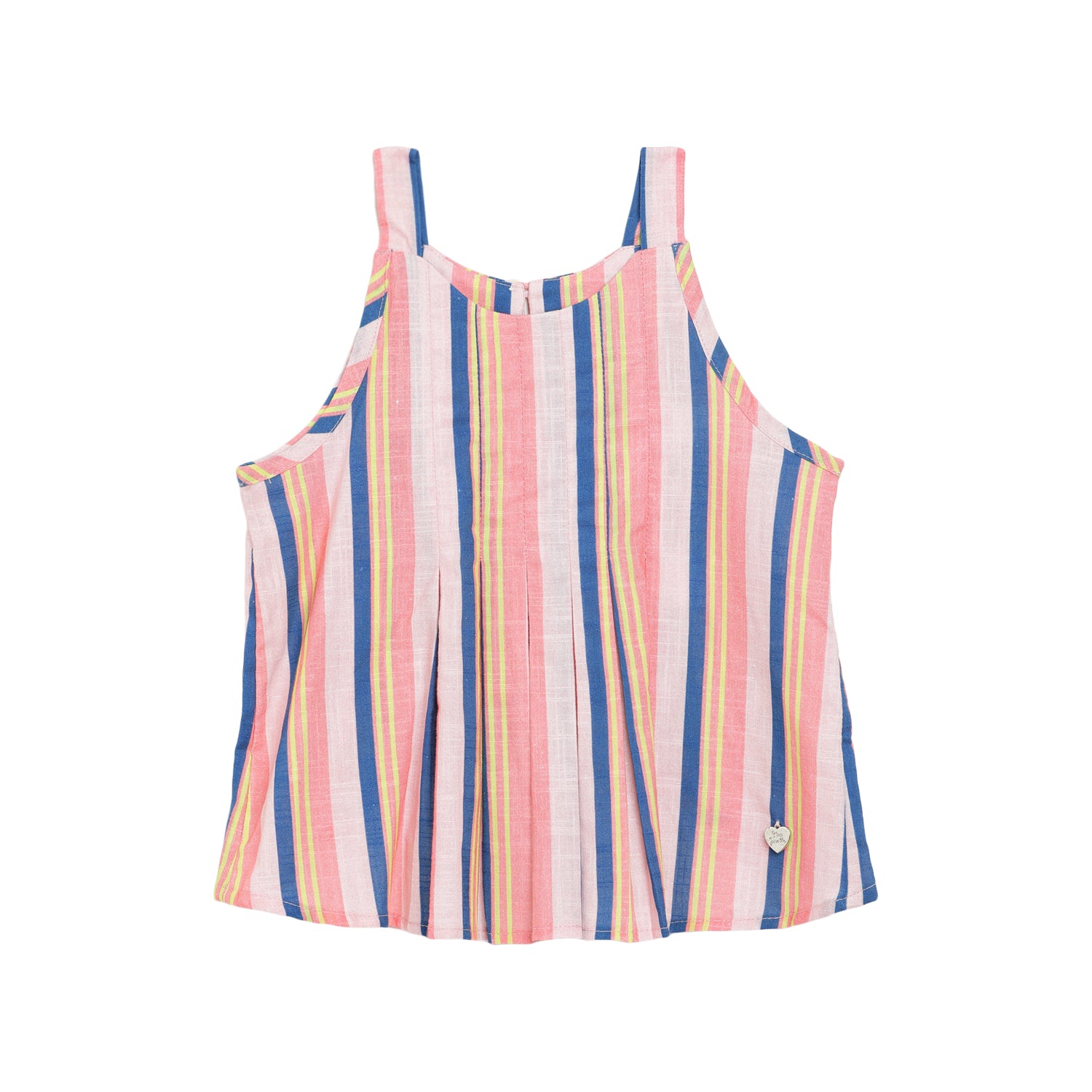 Blue Giraffe Girls Multi Striped Round Neck Top