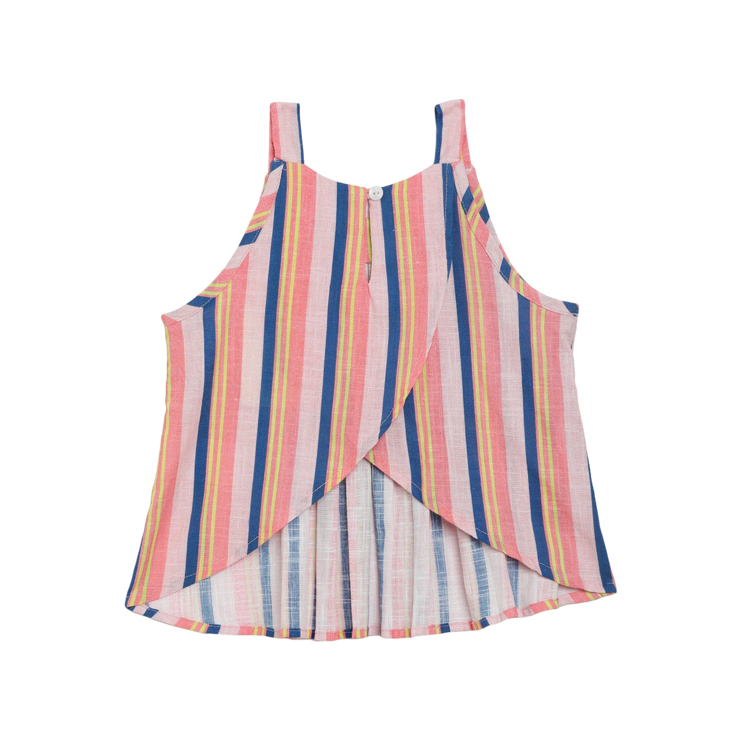 Blue Giraffe Girls Multi Striped Round Neck Top