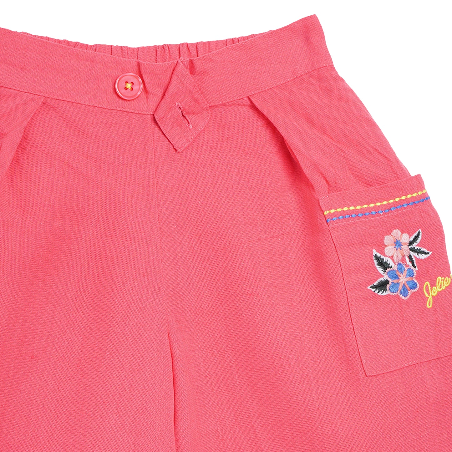 Elle Kids Girls Coral Solid Regular Fit Trouser