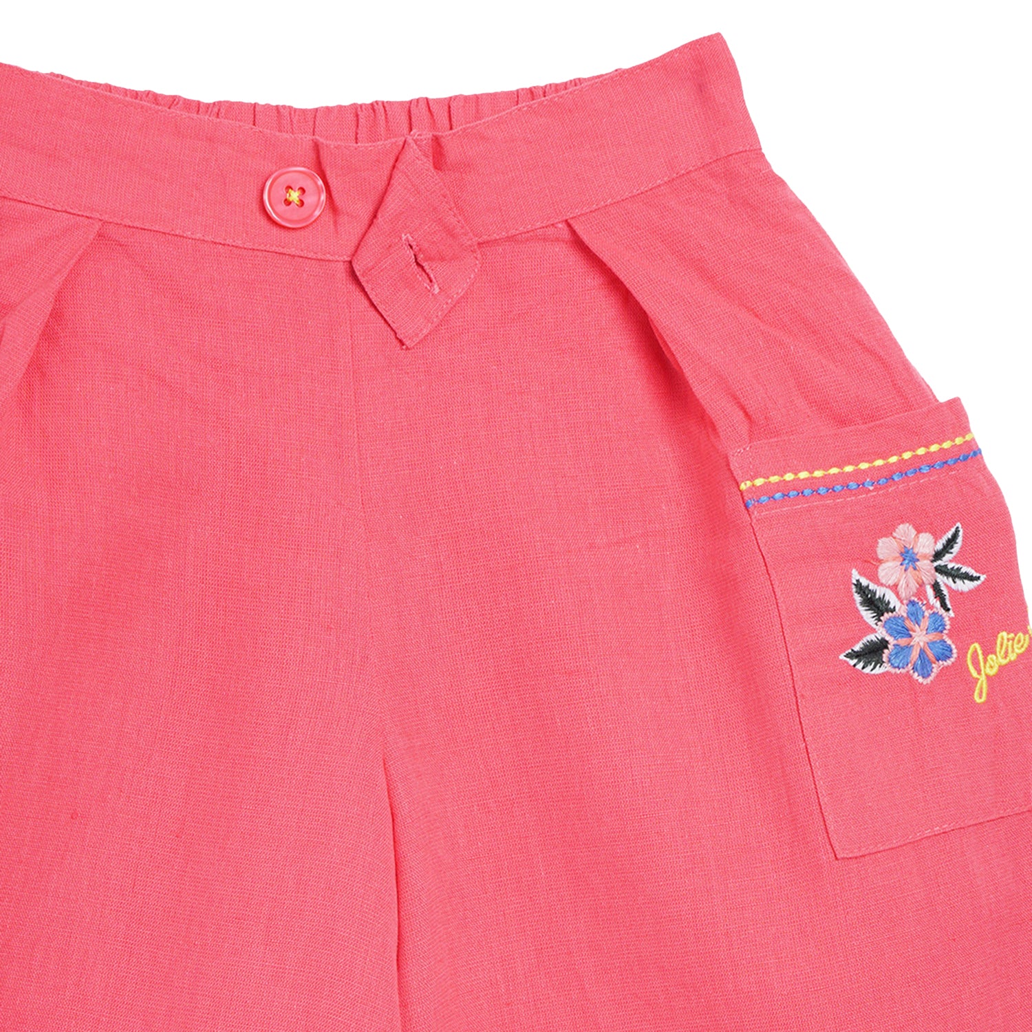 Elle Kids Girls Coral Solid Regular Fit Trouser