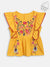 Elle Kids Girls Yellow Solid Round Neck TShirt