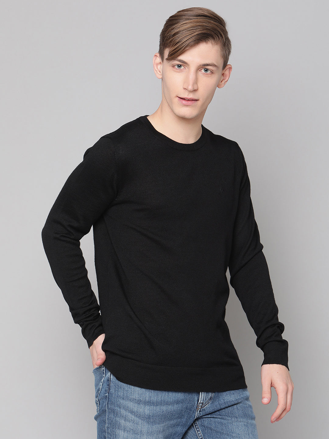 Black full 2025 sleeve sweater