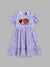 Blue Giraffe Girls Blue Printed Round Neck Dress