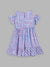 Blue Giraffe Girls Blue Printed Round Neck Dress