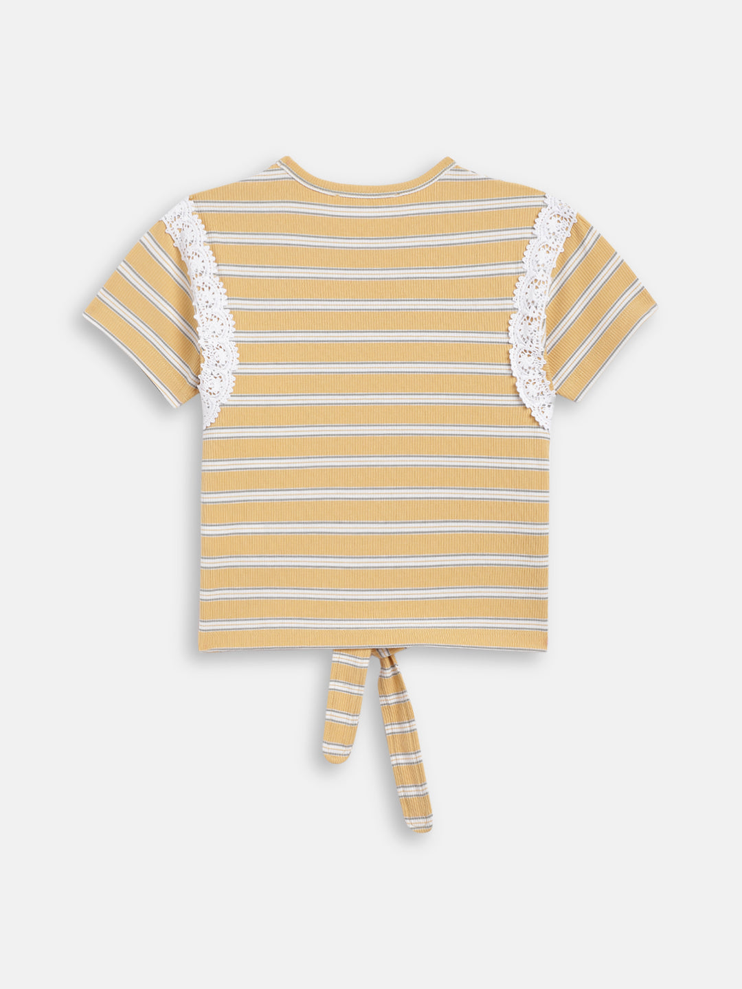 Elle Kids Girls Yellow Printed Round Neck TShirt