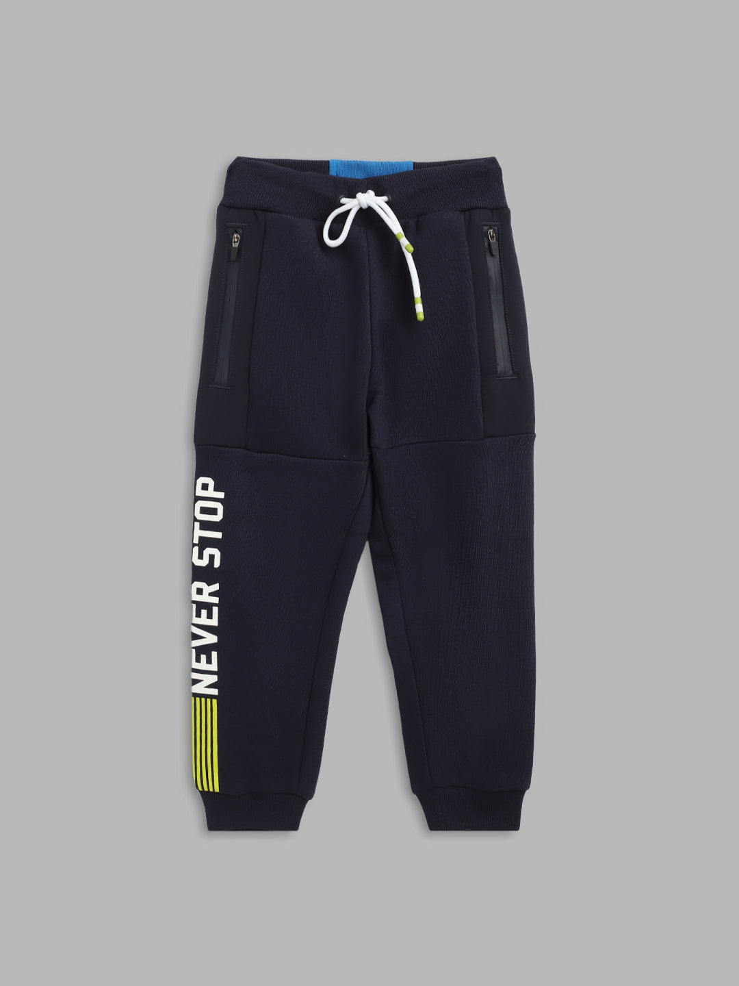 Blue Giraffe Boys Navy Solid Regular Fit Sweatpant