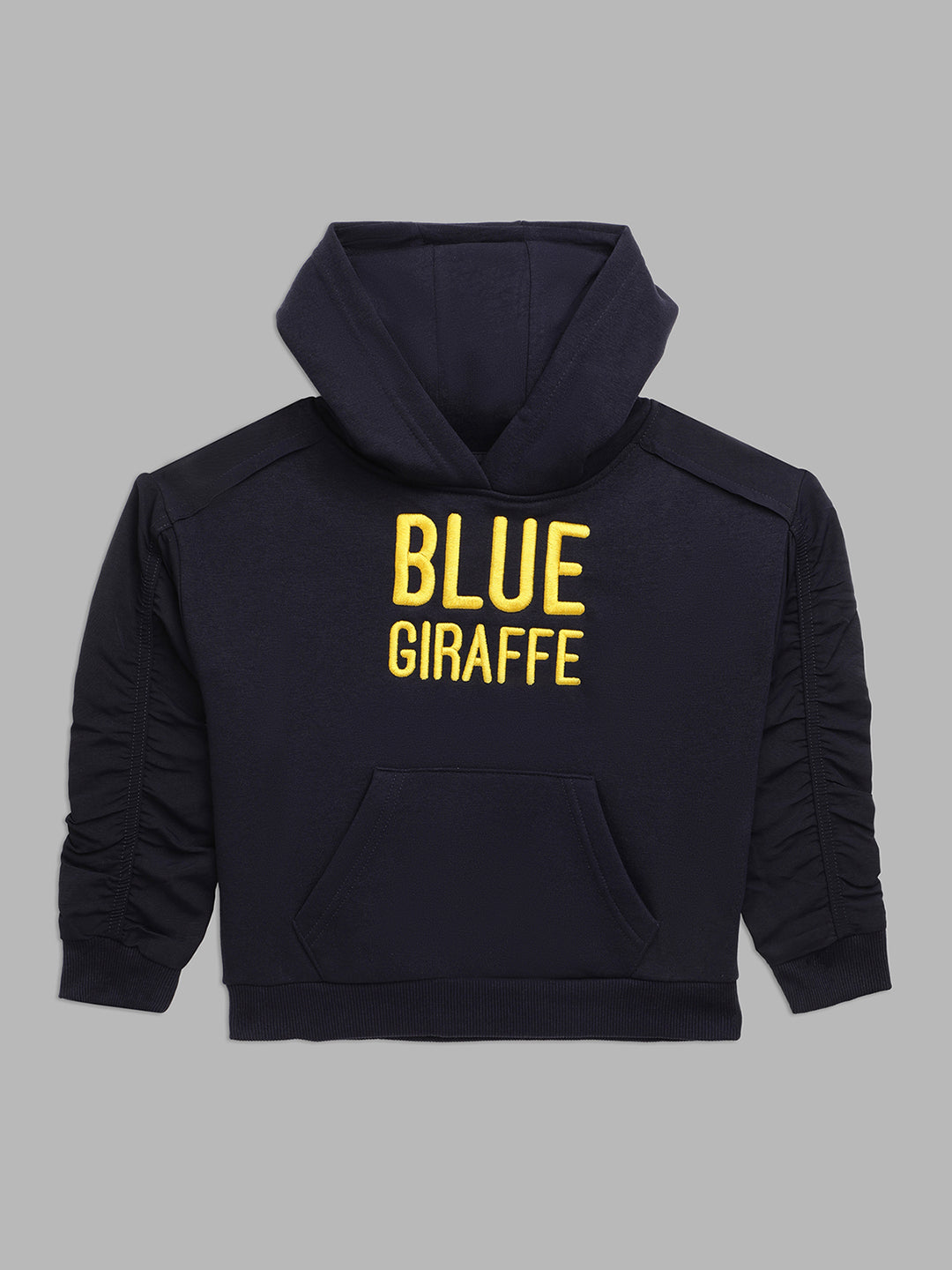 Blue Giraffe Boys Navy Solid Round Neck Sweatshirt