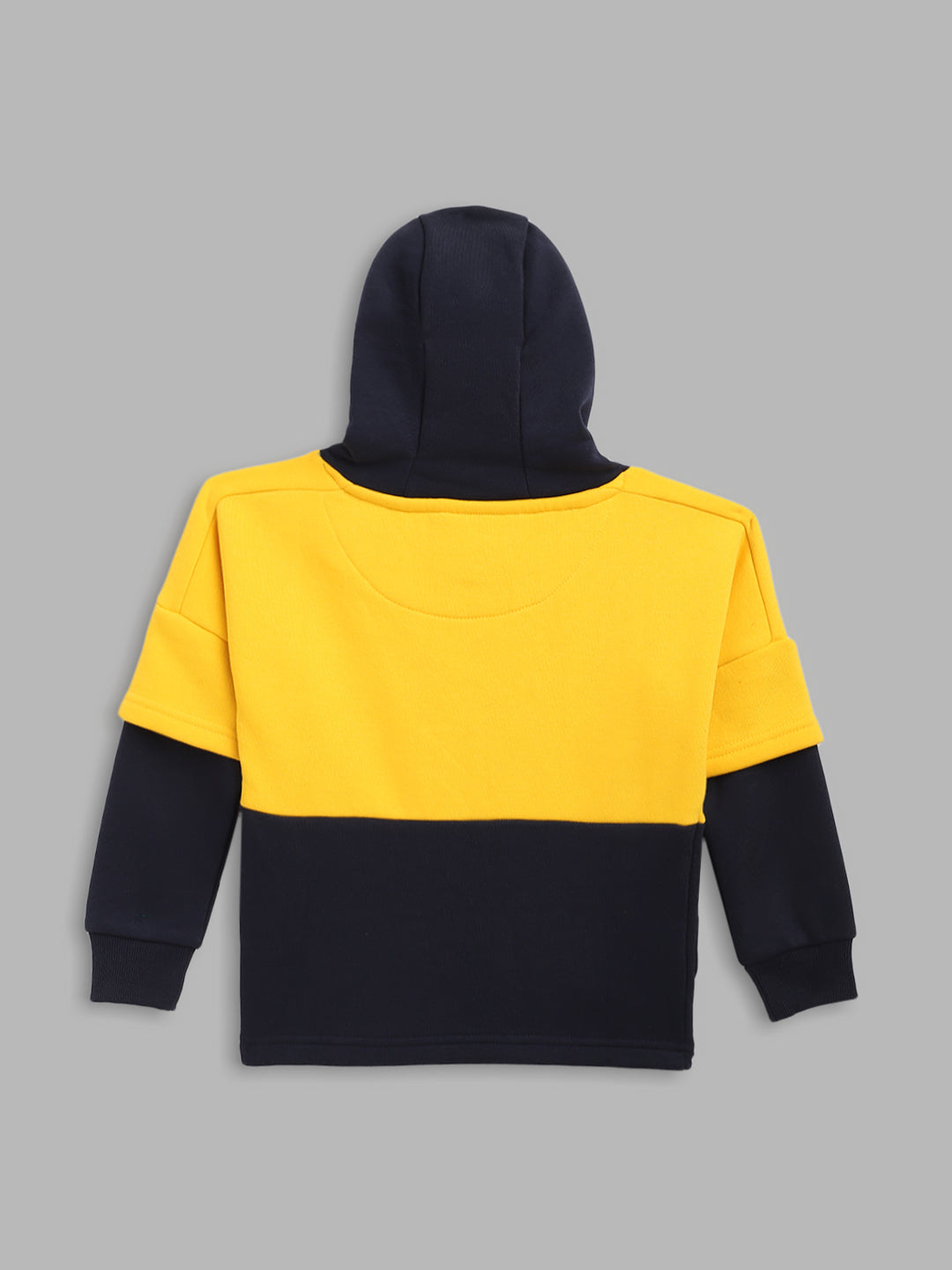 Blue Giraffe Boys Yellow Solid Round Neck Sweatshirt