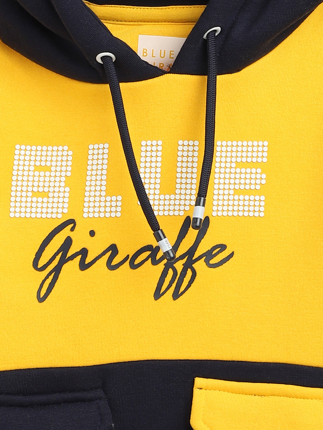 Blue Giraffe Boys Yellow Solid Round Neck Sweatshirt