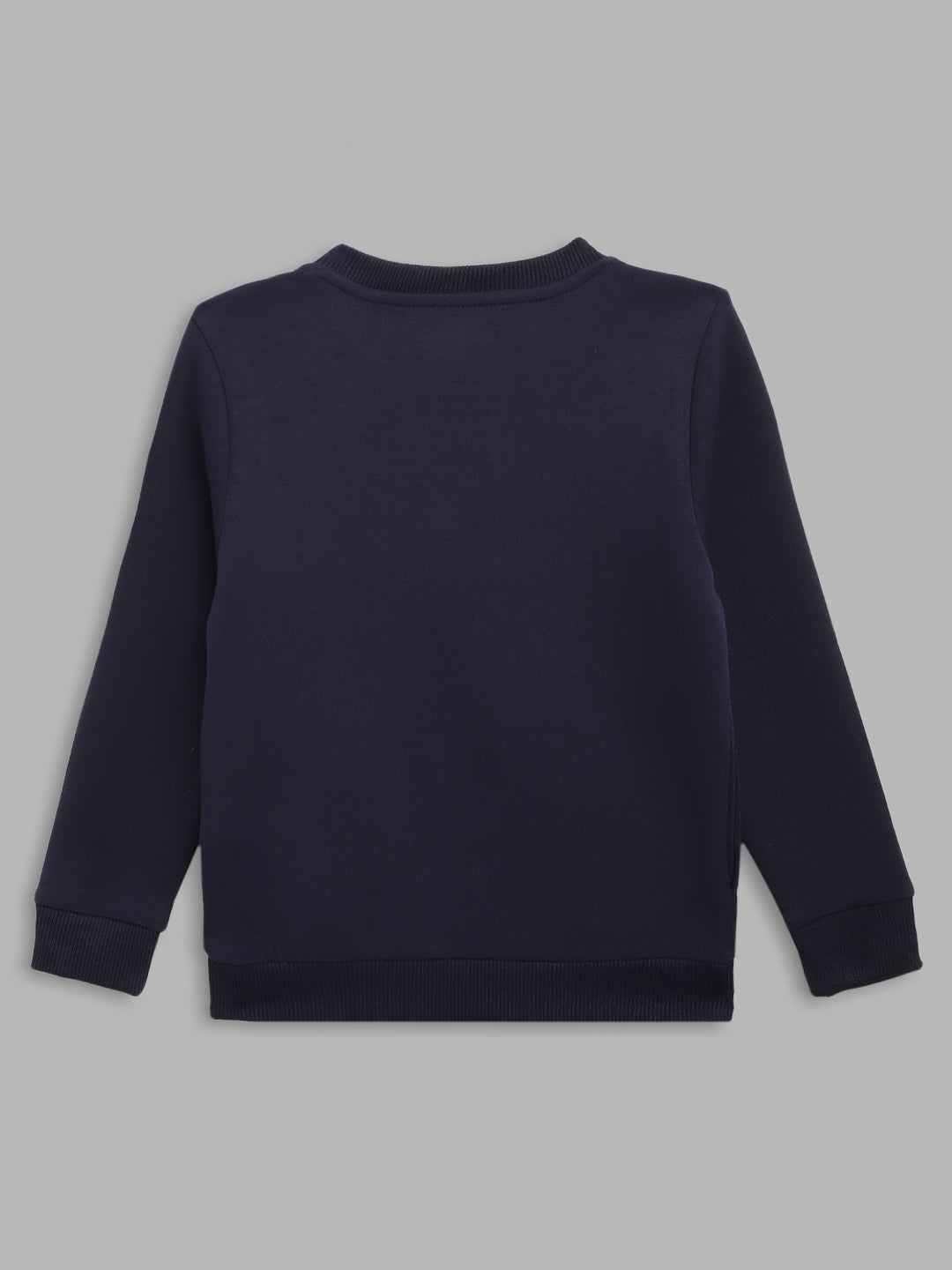 Blue Giraffe Boys Navy Solid Round Neck Sweatshirt