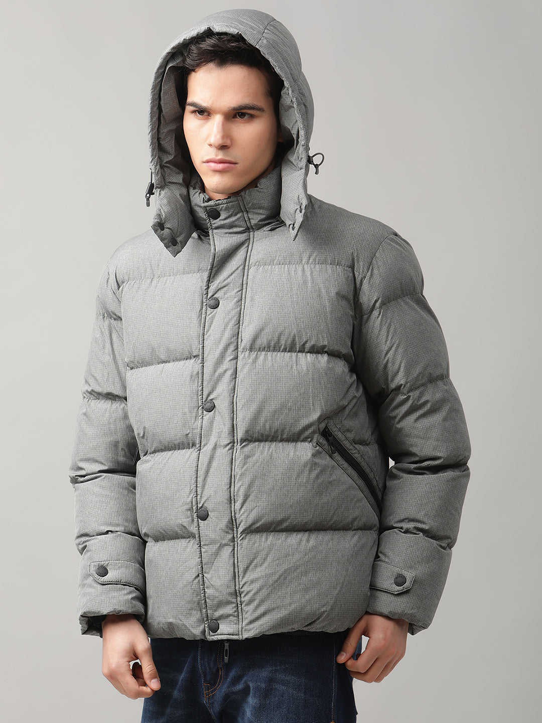 Mens grey cheap down jacket