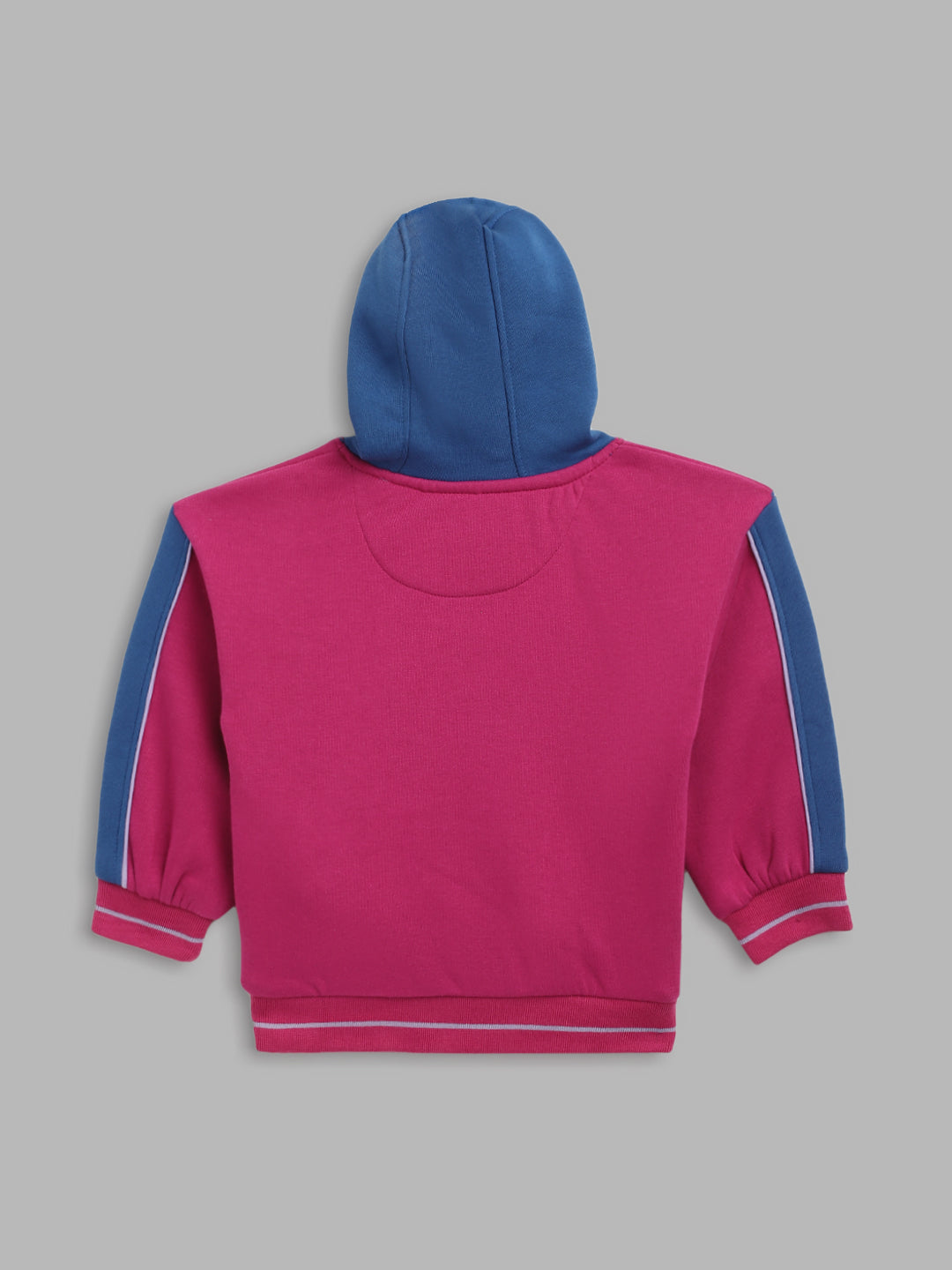 Elle Kids Girls Blue Solid Round Neck Sweatshirt