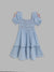 Blue Giraffe Girls Blue Solid Square Neck Dress