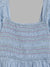 Blue Giraffe Girls Blue Solid Square Neck Dress