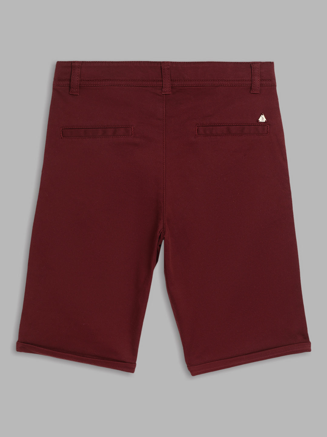 Blue Giraffe Boys Red Solid Regular Fit Shorts