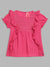 Blue Giraffe Girls Pink Solid Round Neck Top