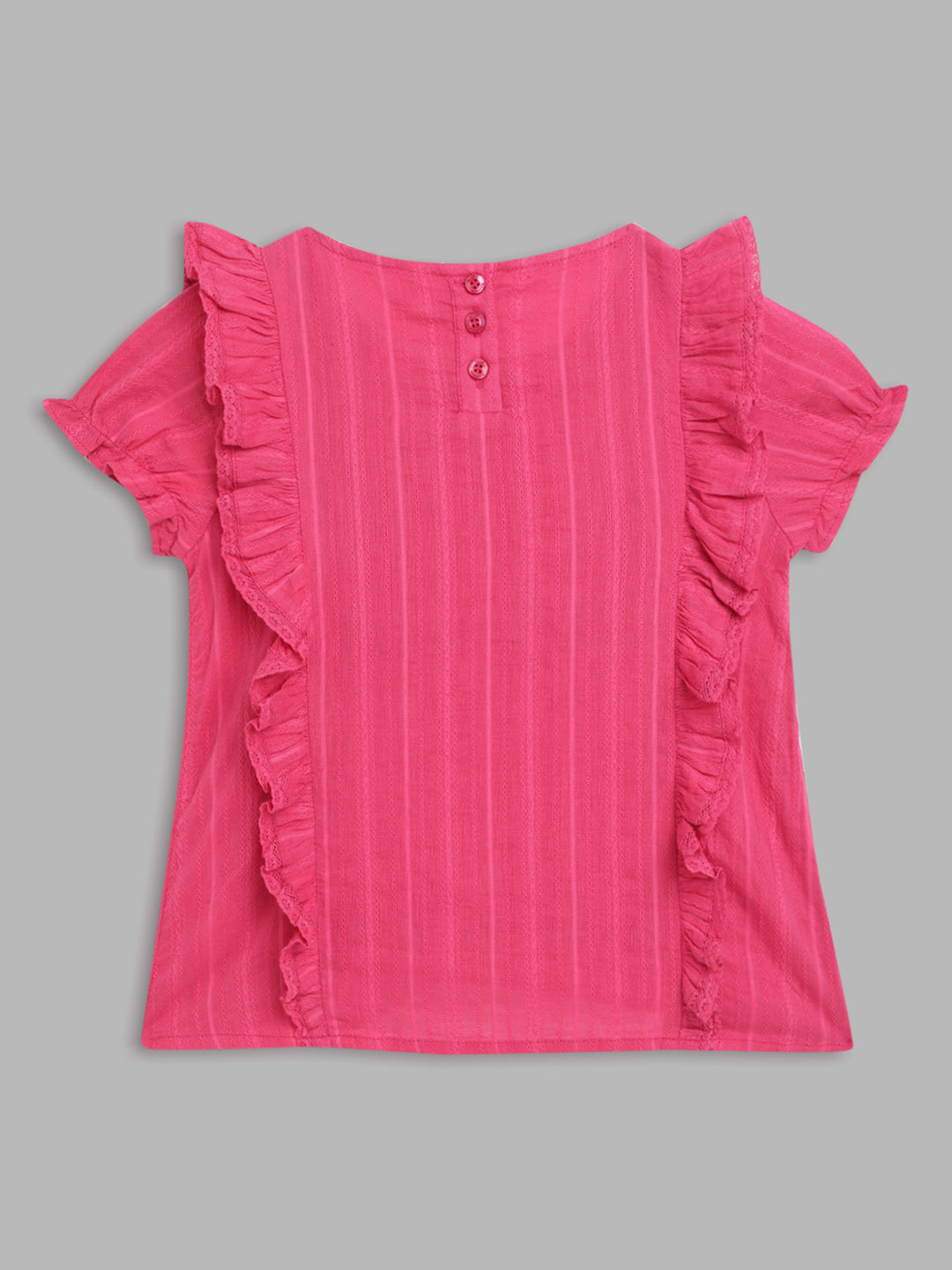 Blue Giraffe Girls Pink Solid Round Neck Top