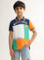 Blue Giraffe Boys Green Colour blocked Polo TShirt