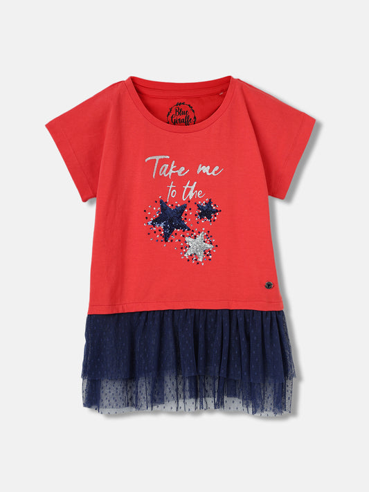 Blue Giraffe Girls Multi Solid Round Neck Top