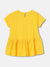 Blue Giraffe Girls Yellow Printed Round Neck Dress