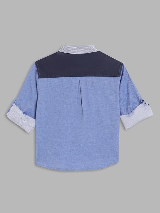 Blue Giraffe Kids Blue Regular Fit Shirt