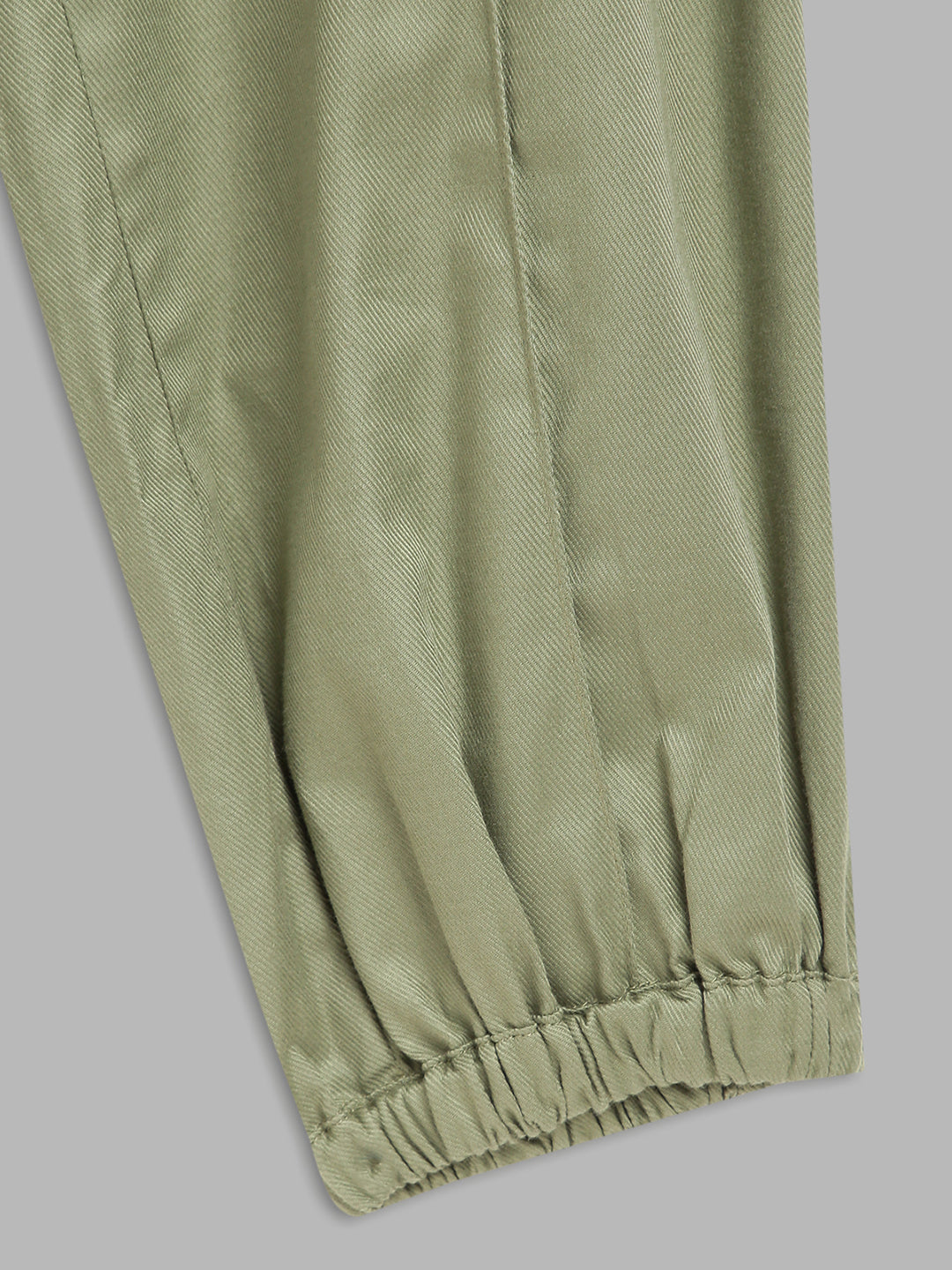 Blue Giraffe Girls Olive Solid Regular Fit Trouser