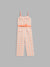 Elle Kids Girls Orange Checked Square Neck Jumpsuit