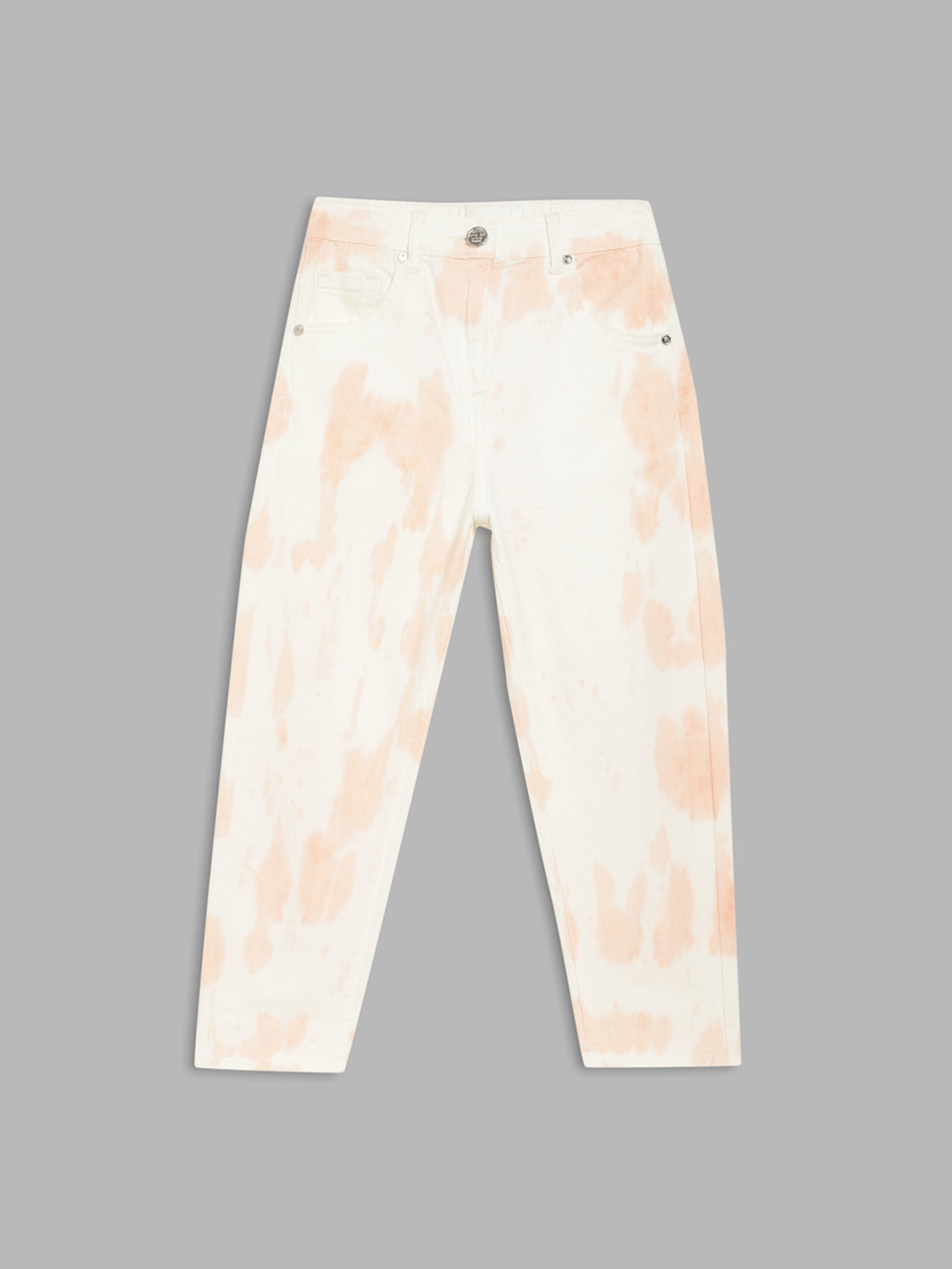 Blue Giraffe Girls Peach Dyed Regular Fit Jeans