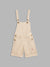 Blue Giraffe Girls Beige Striped Square Neck Playsuit