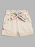 Blue Giraffe Girls Beige Solid Regular Fit Shorts